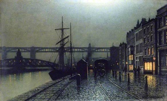 John Atkinson Grimshaw (England 1836-1893) The Quayside, Newcastle upon Tyne (1895)